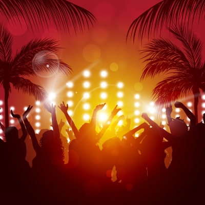 event and palm trees