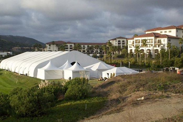 large white tent outside